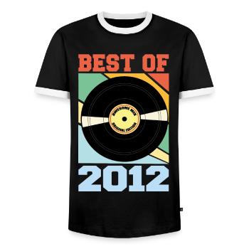 Best of 2012 - Männer Kontrast-T-Shirt - Schwarz/Weiß - Vorne - AI Model Female 172 light (172cm) & AI Model Male 178 light (178cm)