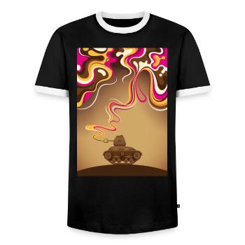Panzer Tank Love No War Stop Krieg Frieden - Männer Kontrast-T-Shirt - Schwarz/Weiß - Vorne - AI Model Female 172 light (172cm) & AI Model Male 178 light (178cm)