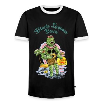 vahinedulagoon - T-shirt contrasté Homme - noir/blanc - Devant - AI Model Female 172 light (172cm) & AI Model Male 178 light (178cm)