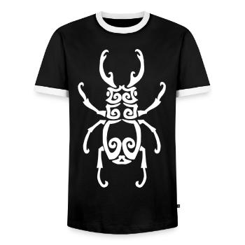 White Insect - Men's Ringer Shirt - black/white - Front - AI Model Female 172 light (172cm) & AI Model Male 178 light (178cm)