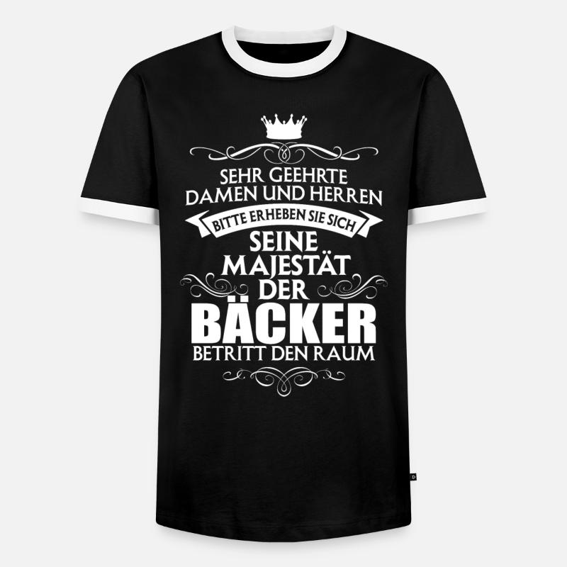 BÄCKER - Männer Kontrast-T-Shirt - Schwarz/Weiß