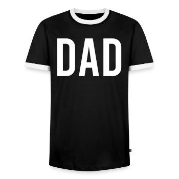 monde meilleur papa père couple couple parents papa papa papa - T-shirt contrasté Homme - noir/blanc - Devant - AI Model Female 172 light (172cm) & AI Model Male 178 light (178cm)