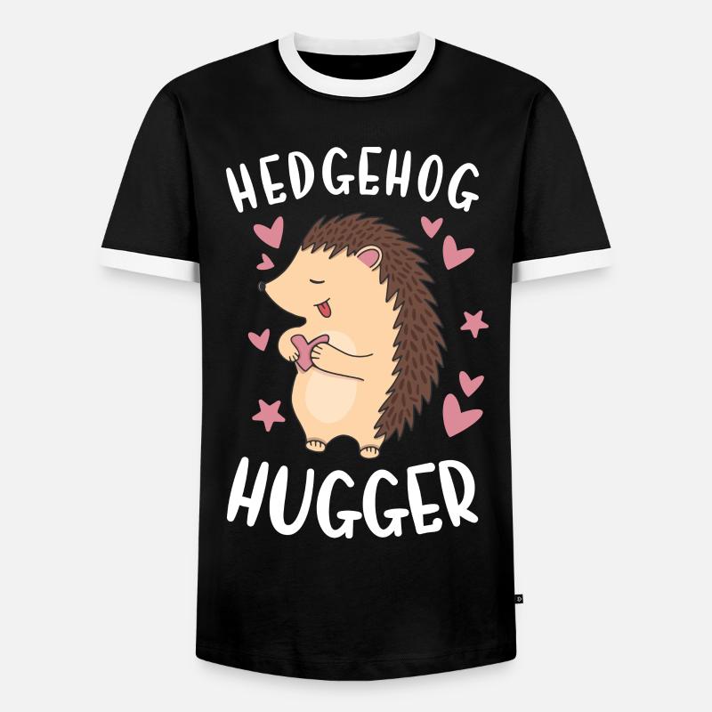 Hedgie Hedgehog Hugger Hedgehog - Men's Ringer Shirt - black/white