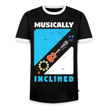 Musician Music Rhythm Clef - Men's Ringer Shirt - black/white - Front - AI Model Female 172 light (172cm) & AI Model Male 178 light (178cm)
