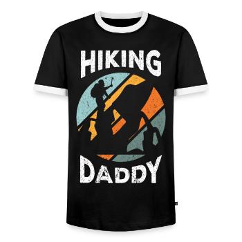 Climbing Climbers Mountains Climbing Wall Kletterdad - Men's Ringer Shirt - black/white - Front - AI Model Female 172 light (172cm) & AI Model Male 178 light (178cm)
