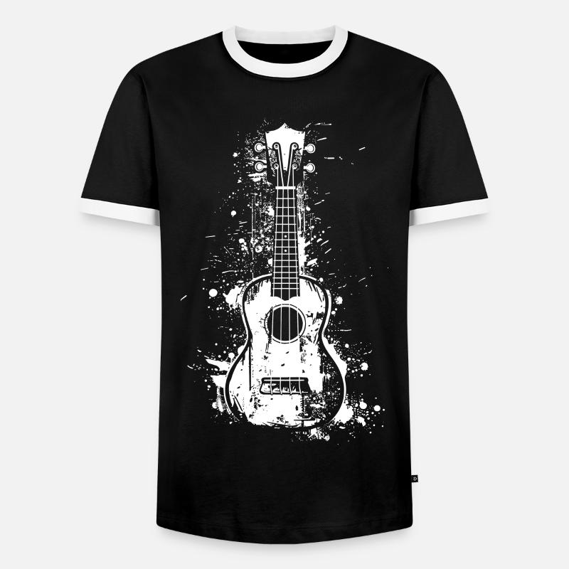 Ukulele Graffiti - Männer Kontrast-T-Shirt - Schwarz/Weiß