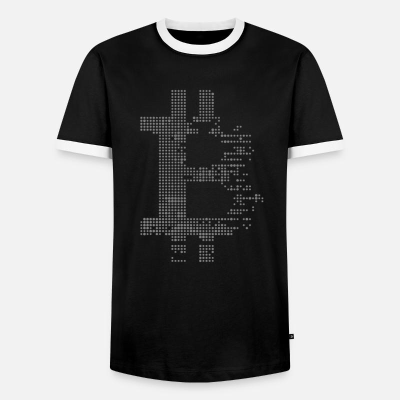 Bitcoin grey - Männer Kontrast-T-Shirt - Schwarz/Weiß
