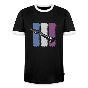 klarinette - Männer Kontrast-T-Shirt - Schwarz/Weiß - Vorne - AI Model Female 172 light (172cm) & AI Model Male 178 light (178cm)