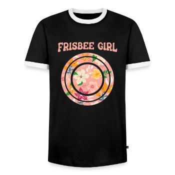 Frisbee - T-shirt contrasté Homme - noir/blanc - Devant - AI Model Female 172 light (172cm) & AI Model Male 178 light (178cm)