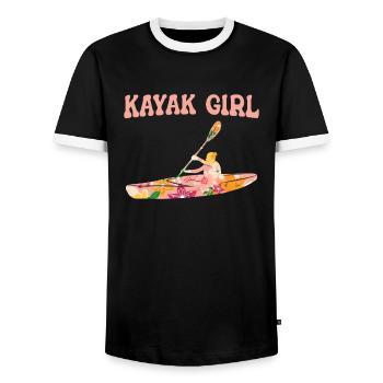 Kajak Kayak - T-shirt contrasté Homme - noir/blanc - Devant - AI Model Female 172 light (172cm) & AI Model Male 178 light (178cm)