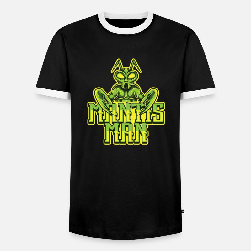 Gottesanbeterin - Männer Kontrast-T-Shirt - Schwarz/Weiß