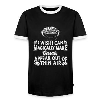 Breakfast Muesli Cereals - Men's Ringer Shirt - black/white - Front - AI Model Female 172 light (172cm) & AI Model Male 178 light (178cm)