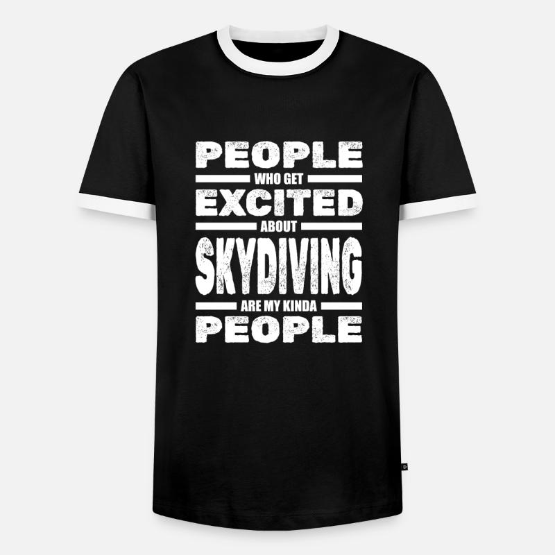 Skydiving Skydiving Sky Diving - Men's Ringer Shirt - black/white