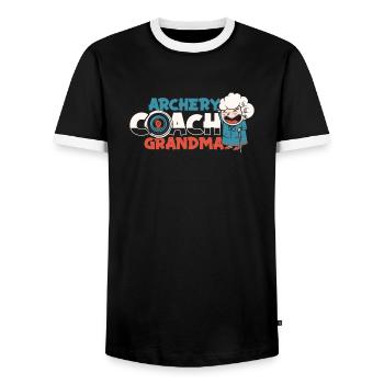 Bogenschütze Bogensport Pfeil Bogen Bogenschießen - Männer Kontrast-T-Shirt - Schwarz/Weiß - Vorne - AI Model Female 172 light (172cm) & AI Model Male 178 light (178cm)