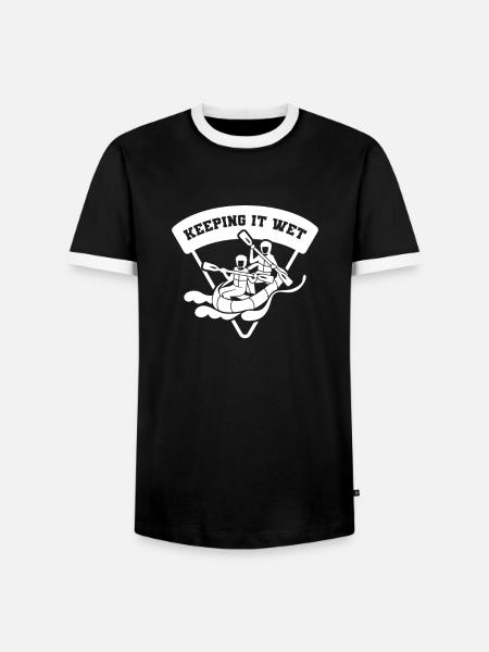 Rafting Wildwasser Kanu Kajak - Männer Kontrast-T-Shirt - Schwarz/Weiß