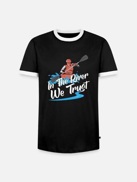 Rafting Wildwasser Kanu Kajak - Männer Kontrast-T-Shirt - Schwarz/Weiß