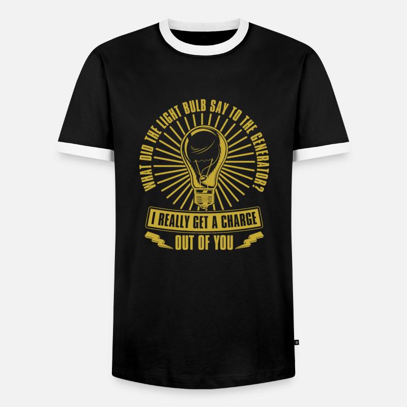 Electrician Electrical Engineer Electronics Technician - Men's Ringer Shirt - black/white