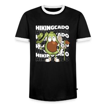 Hiking Trekking Hikers - Men's Ringer Shirt - black/white - Front - AI Model Female 172 light (172cm) & AI Model Male 178 light (178cm)