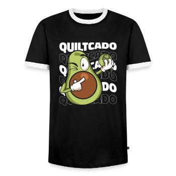 Nähen Quilting Quilten - Männer Kontrast-T-Shirt - Schwarz/Weiß - Vorne - AI Model Female 172 light (172cm) & AI Model Male 178 light (178cm)