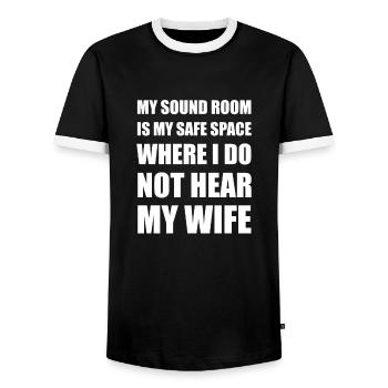 Tontechniker Sound Audio Engineer - Men's Ringer Shirt - black/white - Front - AI Model Female 172 light (172cm) & AI Model Male 178 light (178cm)