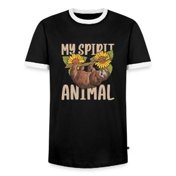 Hobby Jardinier Tournesol Jardinier - T-shirt contrasté Homme - noir/blanc - Devant - AI Model Female 172 light (172cm) & AI Model Male 178 light (178cm)
