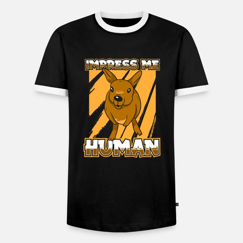 Kangaroo - Men's Ringer Shirt - black/white