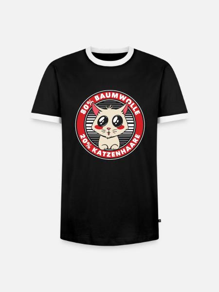 Katze Mietzekatze Hauskatze - Männer Kontrast-T-Shirt - Schwarz/Weiß