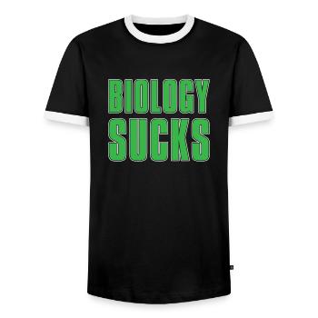 Biology Biologist Children Biology - Men's Ringer Shirt - black/white - Front - AI Model Female 172 light (172cm) & AI Model Male 178 light (178cm)