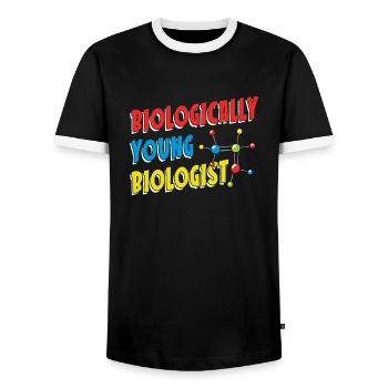 Biology Biologist Children Biology - Men's Ringer Shirt - black/white - Front - AI Model Female 172 light (172cm) & AI Model Male 178 light (178cm)