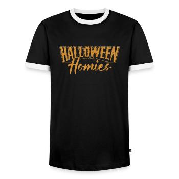 Halloween Komisch - Männer Kontrast-T-Shirt - Schwarz/Weiß - Vorne - AI Model Female 172 light (172cm) & AI Model Male 178 light (178cm)