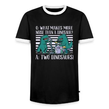 Dinosaurier Erwachsener Dinosaurier - Männer Kontrast-T-Shirt - Schwarz/Weiß - Vorne - AI Model Female 172 light (172cm) & AI Model Male 178 light (178cm)
