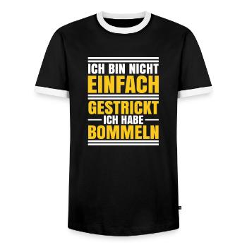 Schwarzer Humor Ironie - Männer Kontrast-T-Shirt - Schwarz/Weiß - Vorne - AI Model Female 172 light (172cm) & AI Model Male 178 light (178cm)