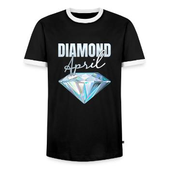 Prospectors Digging Treasure - Men's Ringer Shirt - black/white - Front - AI Model Female 172 light (172cm) & AI Model Male 178 light (178cm)