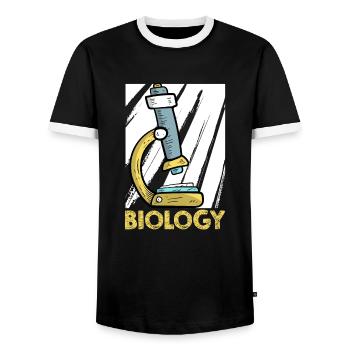 Biology Biologist Children Biology - Men's Ringer Shirt - black/white - Front - AI Model Female 172 light (172cm) & AI Model Male 178 light (178cm)