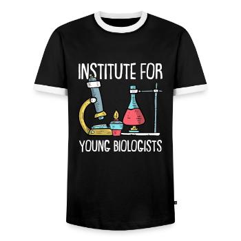 Biology Biologist Children Biology - Men's Ringer Shirt - black/white - Front - AI Model Female 172 light (172cm) & AI Model Male 178 light (178cm)