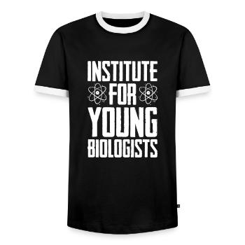 Biology Biologist Children Biology - Men's Ringer Shirt - black/white - Front - AI Model Female 172 light (172cm) & AI Model Male 178 light (178cm)
