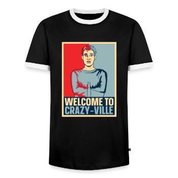 Krankenschwester - Männer Kontrast-T-Shirt - Schwarz/Weiß - Vorne - AI Model Female 172 light (172cm) & AI Model Male 178 light (178cm)