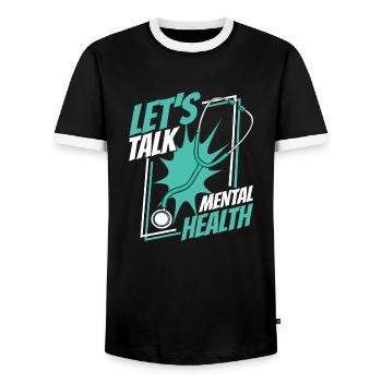 Infirmier - T-shirt contrasté Homme - noir/blanc - Devant - AI Model Female 172 light (172cm) & AI Model Male 178 light (178cm)