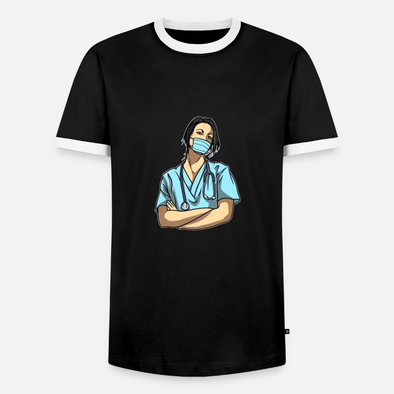 Krankenschwester - Männer Kontrast-T-Shirt - Schwarz/Weiß