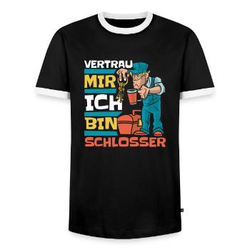 Schmied Metallbauer Schlosser - Männer Kontrast-T-Shirt - Schwarz/Weiß - Vorne - AI Model Female 172 light (172cm) & AI Model Male 178 light (178cm)
