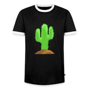 Jardin de cactus - T-shirt contrasté Homme - noir/blanc - Devant - AI Model Female 172 light (172cm) & AI Model Male 178 light (178cm)