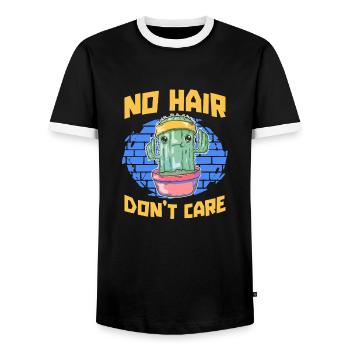 Jardin de cactus - T-shirt contrasté Homme - noir/blanc - Devant - AI Model Female 172 light (172cm) & AI Model Male 178 light (178cm)