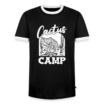 Cactus Garden Cactus - Men's Ringer Shirt - black/white - Front - AI Model Female 172 light (172cm) & AI Model Male 178 light (178cm)