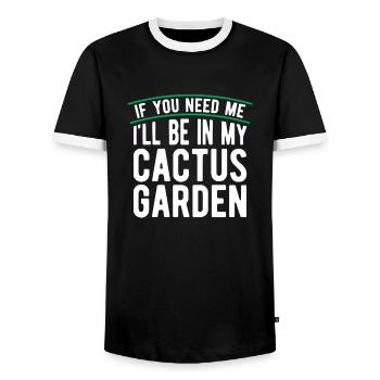 Cactus Jardin Cactus - T-shirt contrasté Homme - noir/blanc - Devant - AI Model Female 172 light (172cm) & AI Model Male 178 light (178cm)