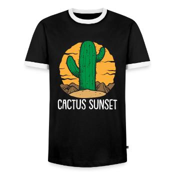 Kaktus Garten Kaktus - Männer Kontrast-T-Shirt - Schwarz/Weiß - Vorne - AI Model Female 172 light (172cm) & AI Model Male 178 light (178cm)