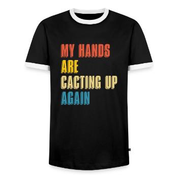 Cactus Garden Cactus - Men's Ringer Shirt - black/white - Front - AI Model Female 172 light (172cm) & AI Model Male 178 light (178cm)