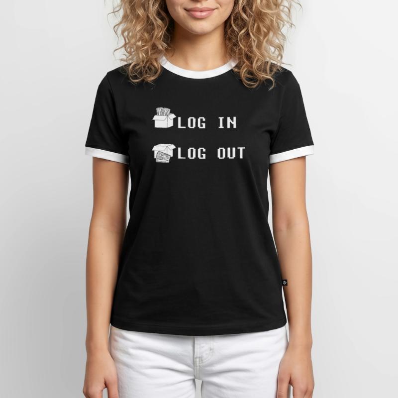 Entwickler Coder Programmierer Einloggen Coding Männer Kontrast-T-Shirt