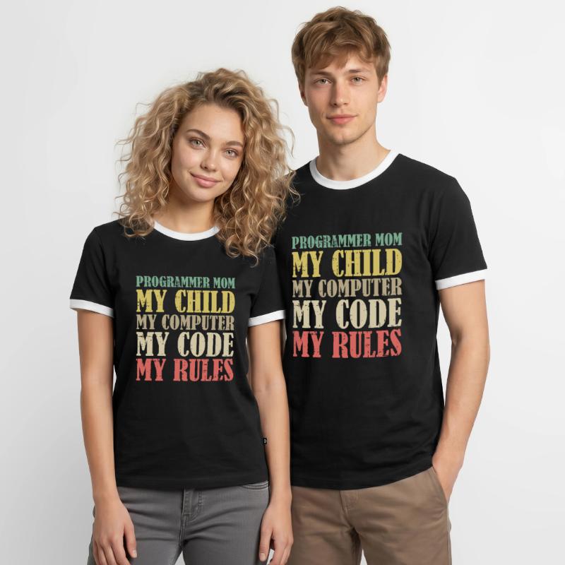 Développeur Coder Programmeur Mama T-shirt contrasté Homme