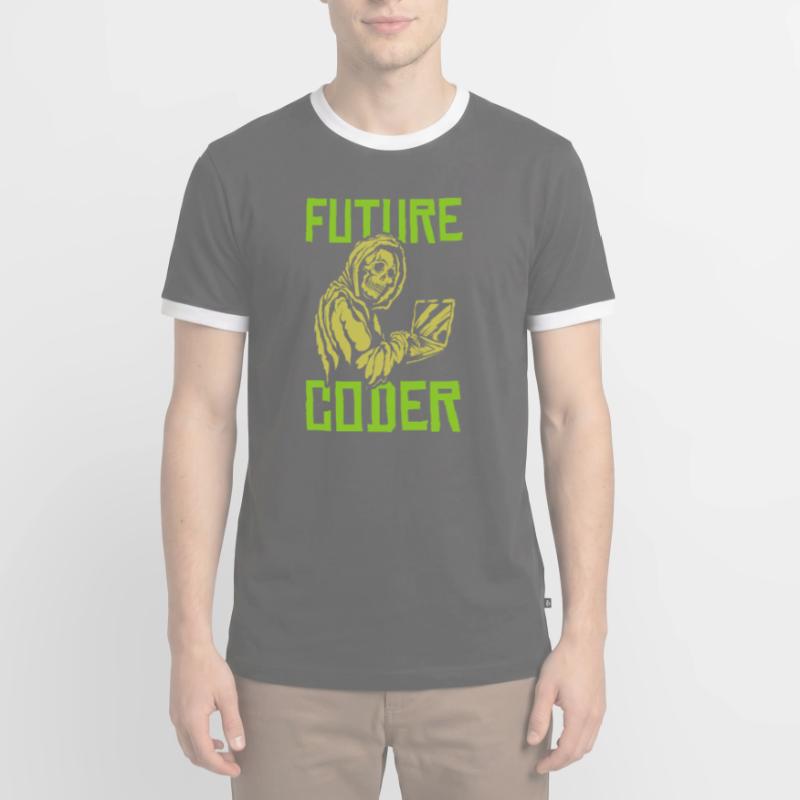 Developer Coder Programmer Skull Men's Ringer Shirt