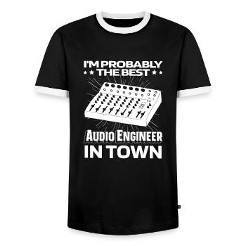 Tontechniker Toningenieur Rührgerät - Männer Kontrast-T-Shirt - Schwarz/Weiß - Vorne - AI Model Female 172 light (172cm) & AI Model Male 178 light (178cm)